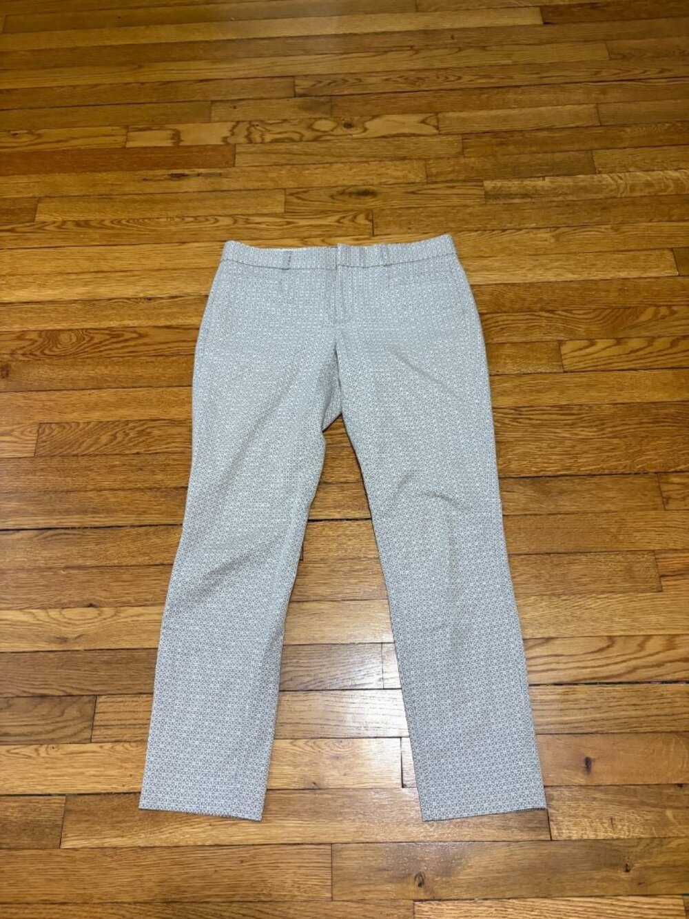 Banana Republic Womens Jackson Fit Crop Pants 4 Brown Patterned Stretch Cotton